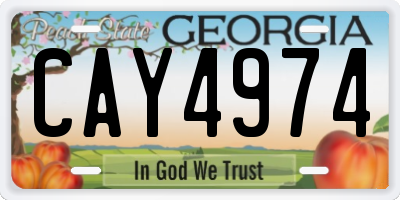 GA license plate CAY4974
