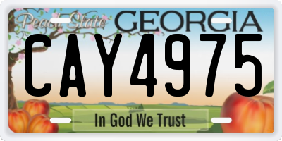 GA license plate CAY4975