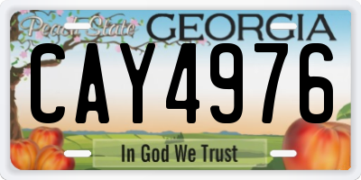 GA license plate CAY4976