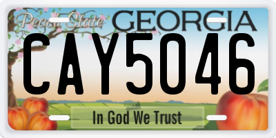 GA license plate CAY5046
