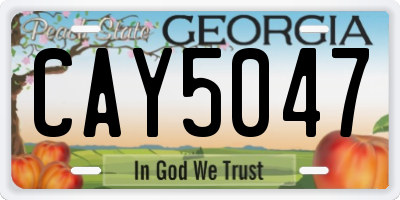 GA license plate CAY5047