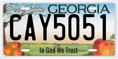 GA license plate CAY5051