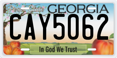 GA license plate CAY5062