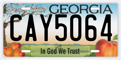 GA license plate CAY5064