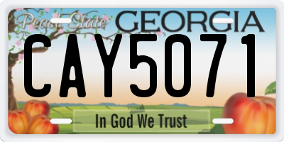 GA license plate CAY5071