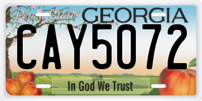 GA license plate CAY5072