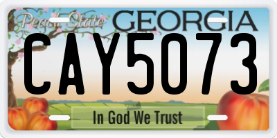 GA license plate CAY5073