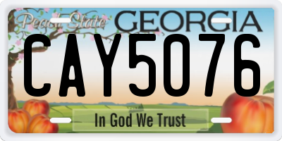 GA license plate CAY5076
