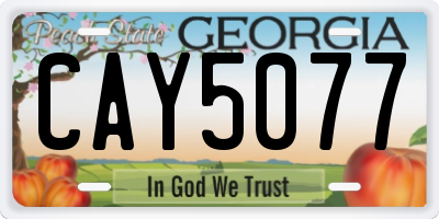 GA license plate CAY5077