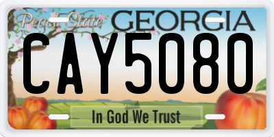GA license plate CAY5080