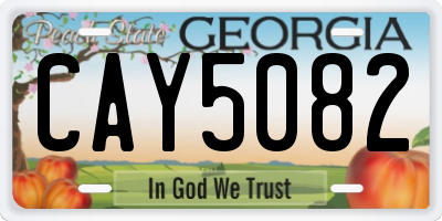 GA license plate CAY5082