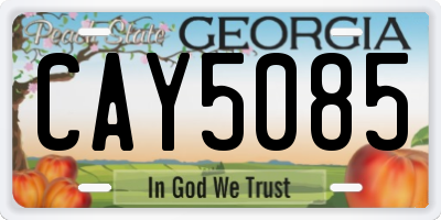 GA license plate CAY5085