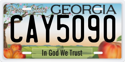 GA license plate CAY5090