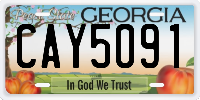 GA license plate CAY5091