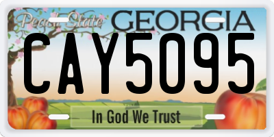 GA license plate CAY5095