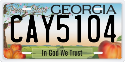 GA license plate CAY5104