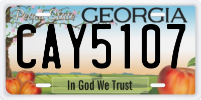 GA license plate CAY5107