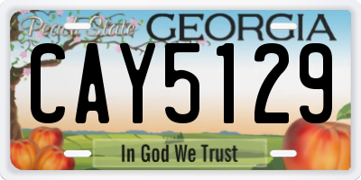 GA license plate CAY5129