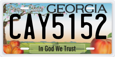 GA license plate CAY5152