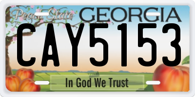 GA license plate CAY5153