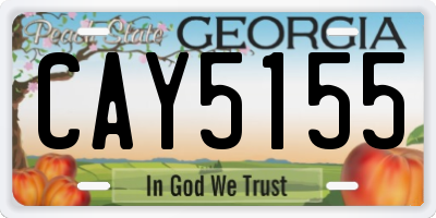 GA license plate CAY5155