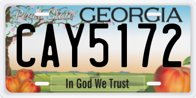 GA license plate CAY5172