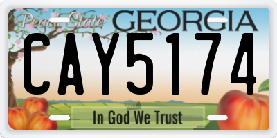 GA license plate CAY5174