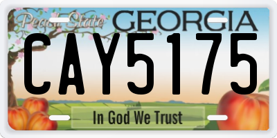 GA license plate CAY5175