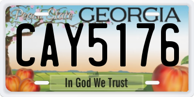 GA license plate CAY5176