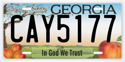 GA license plate CAY5177