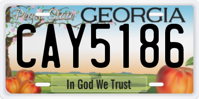 GA license plate CAY5186