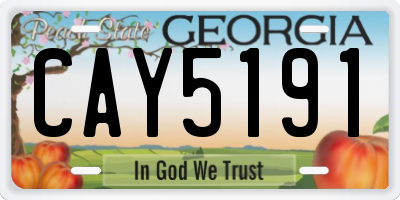 GA license plate CAY5191