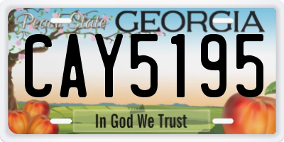 GA license plate CAY5195