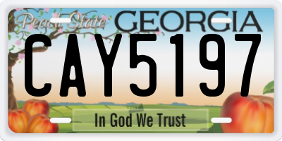 GA license plate CAY5197