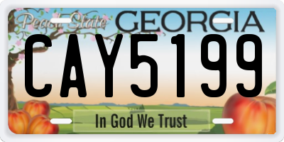 GA license plate CAY5199