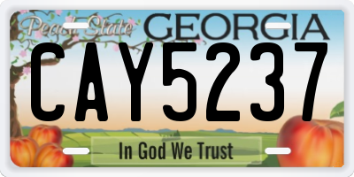 GA license plate CAY5237