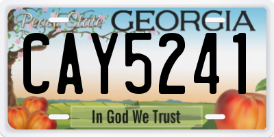 GA license plate CAY5241