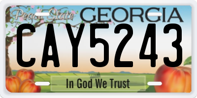 GA license plate CAY5243