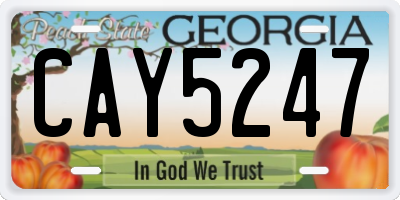 GA license plate CAY5247