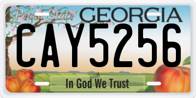 GA license plate CAY5256