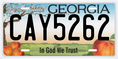 GA license plate CAY5262