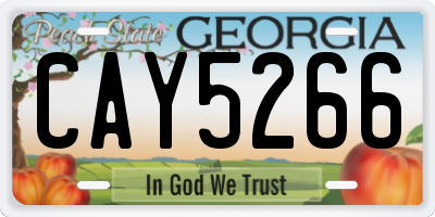 GA license plate CAY5266
