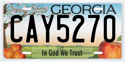 GA license plate CAY5270