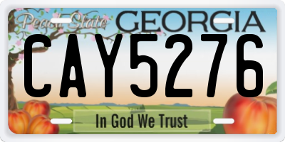 GA license plate CAY5276