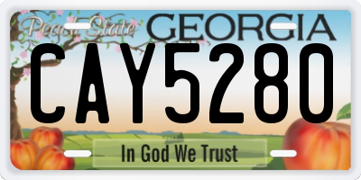 GA license plate CAY5280