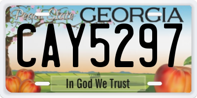 GA license plate CAY5297