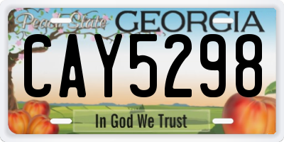 GA license plate CAY5298