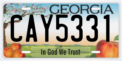 GA license plate CAY5331