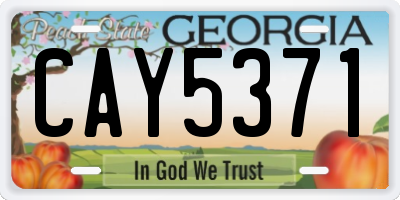GA license plate CAY5371