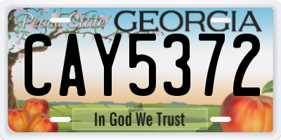 GA license plate CAY5372